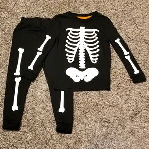 Source Unknown Black and White Skeleton Kids Pajama Set